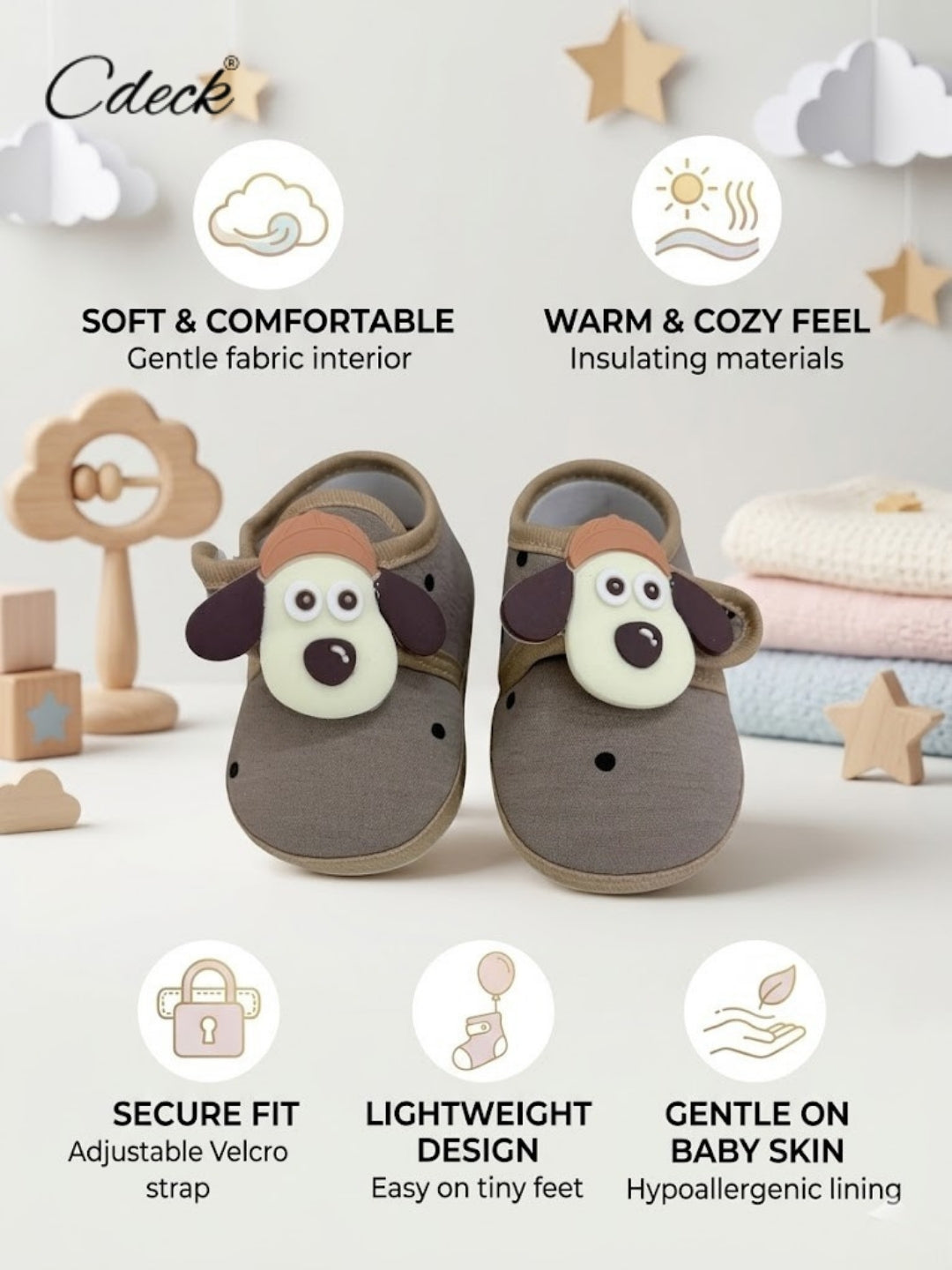 Cdeck Summer Booties for Kids | Soft & Breathable Baby Booties | 3-18 months