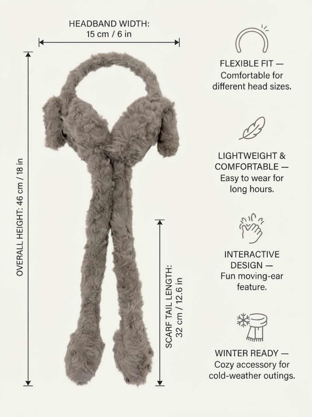 Cdeck Velvet Earmuffs for Girls & Women, Soft Warm Winter Earmuffs with Long Hanging Ear Covers, Free Size