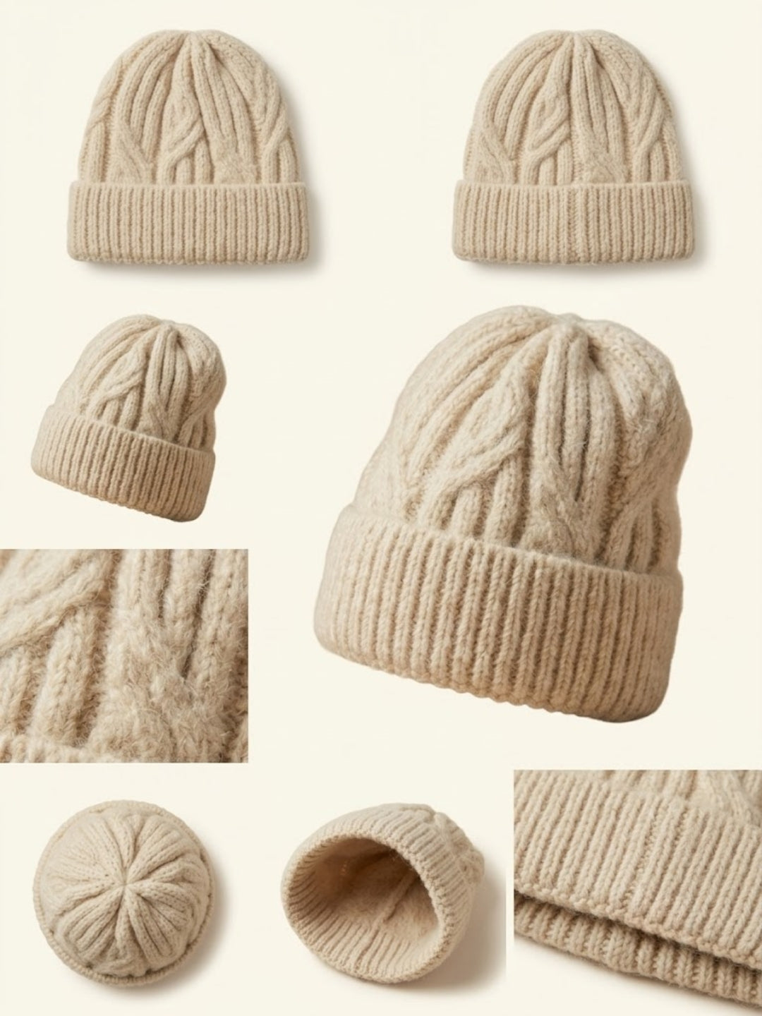 Cdeck Women Woolen Cap | Soft Knitted Winter Beanie for Women | Warm & Stylish Winter Wear | Free Size| Cream