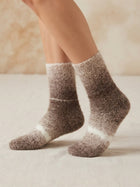 Cdeck Unisex Premium Fuzzy Winter Socks | Soft Warm Plush Socks for Men & Women | Cozy Comfortable Socks | Free Size | Brown Beig