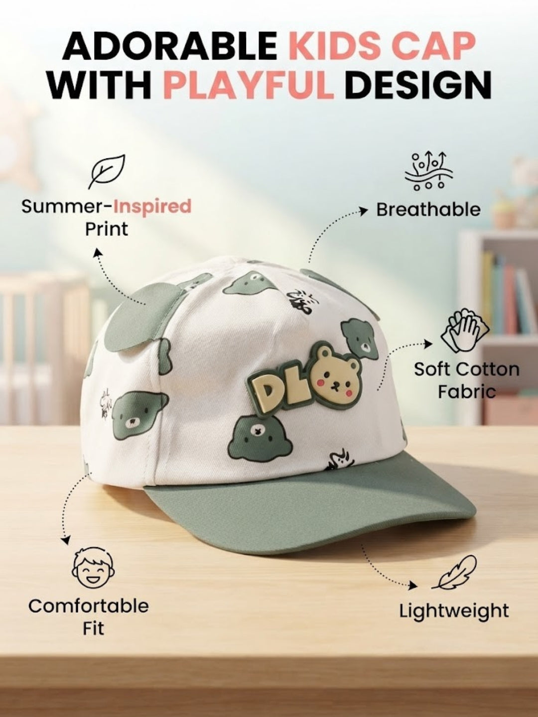 Cdeck Kids Cotton Cap for Boys & Girls