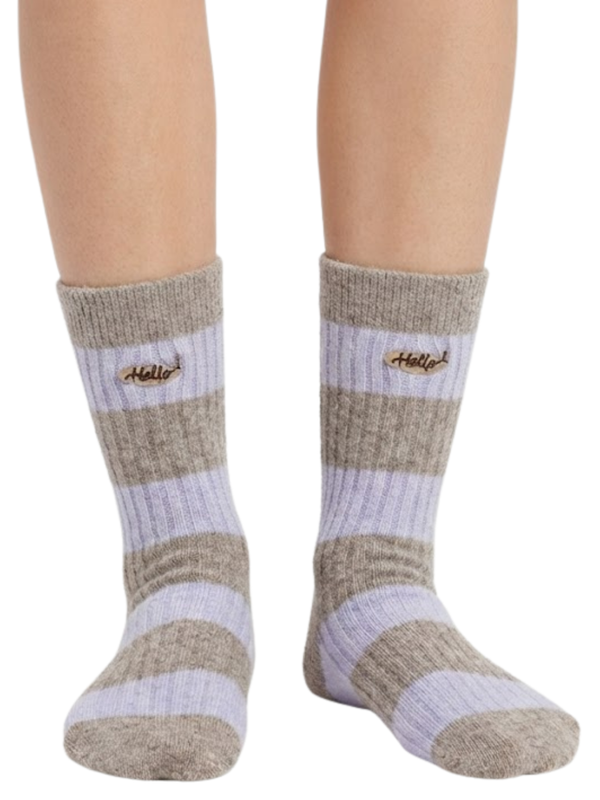 Cdeck Women’s Soft Wool Socks | Warm, Cozy & Stylish Lavender Striped Socks