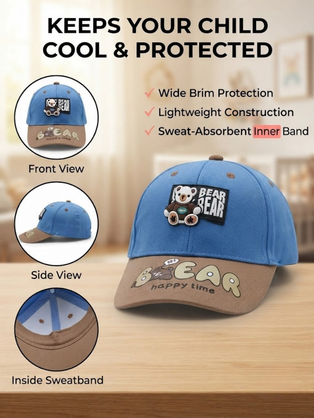 Cdeck Kids Cotton Cap for Boys & Girls