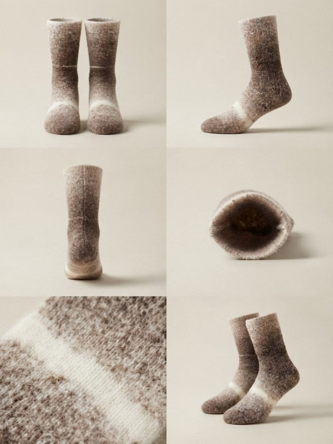Cdeck Unisex Premium Fuzzy Winter Socks | Soft Warm Plush Socks for Men & Women | Cozy Comfortable Socks | Free Size | Brown Beig