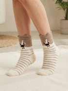 Cdeck Rabbit Hair Wool Socks for Women, Soft Fuzzy Warm Winter Socks with Cute Animal Pattern