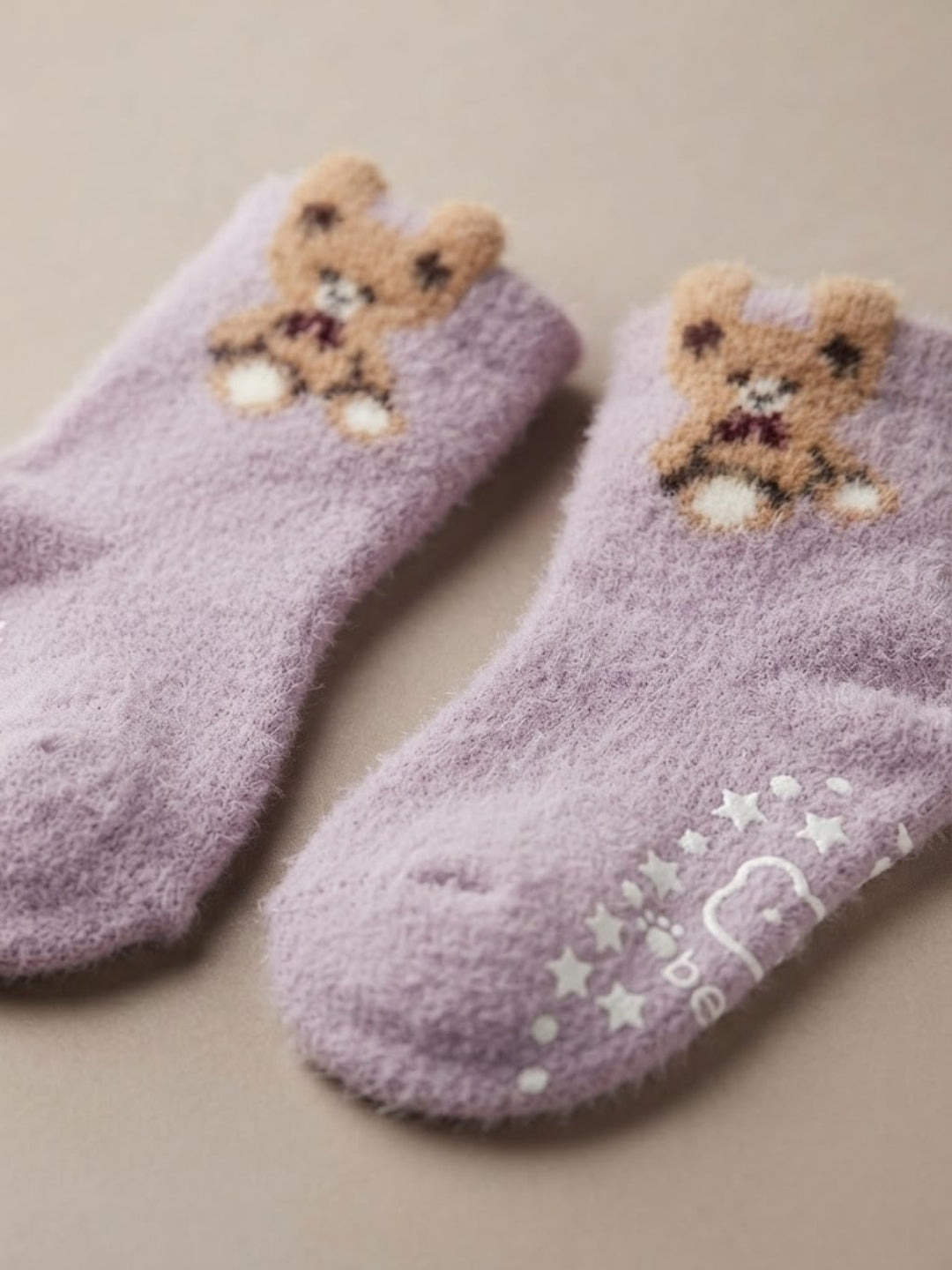 Cdeck Kids Winter Woolen Socks | Soft Fuzzy Rabbit Hair Wool Socks with Anti-Skid Sole | 0–4 Years | Pack of 3 | Multicolor