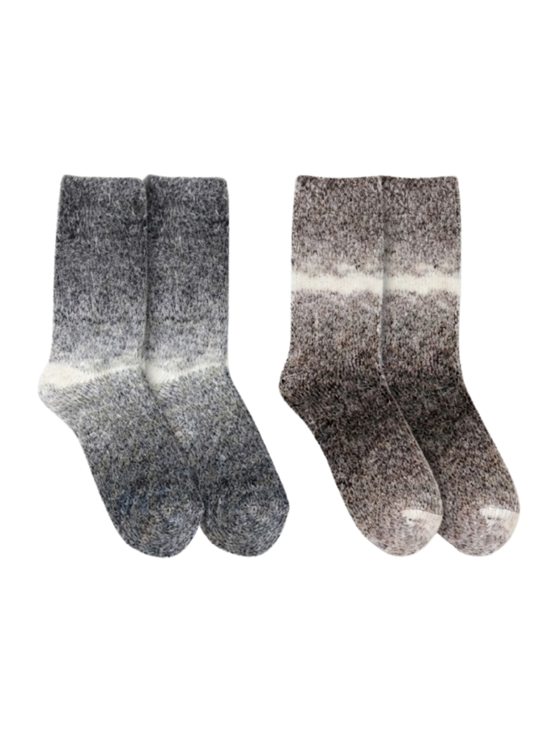 Cdeck Unisex Premium Fuzzy Winter Socks Combo | Soft Warm Plush Socks for Men & Women | Cozy Comfortable Winter Socks | Free Size | Brown & Beige
