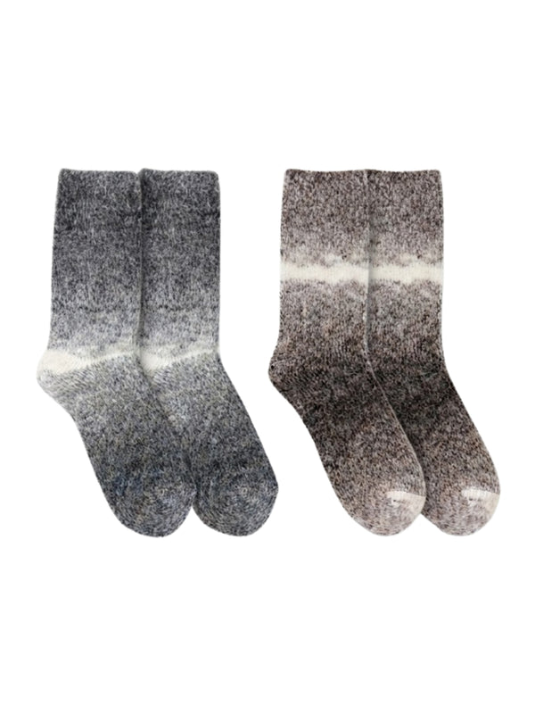 Cdeck Unisex Premium Fuzzy Winter Socks Combo | Soft Warm Plush Socks for Men & Women | Cozy Comfortable Winter Socks | Free Size | Brown & Beige