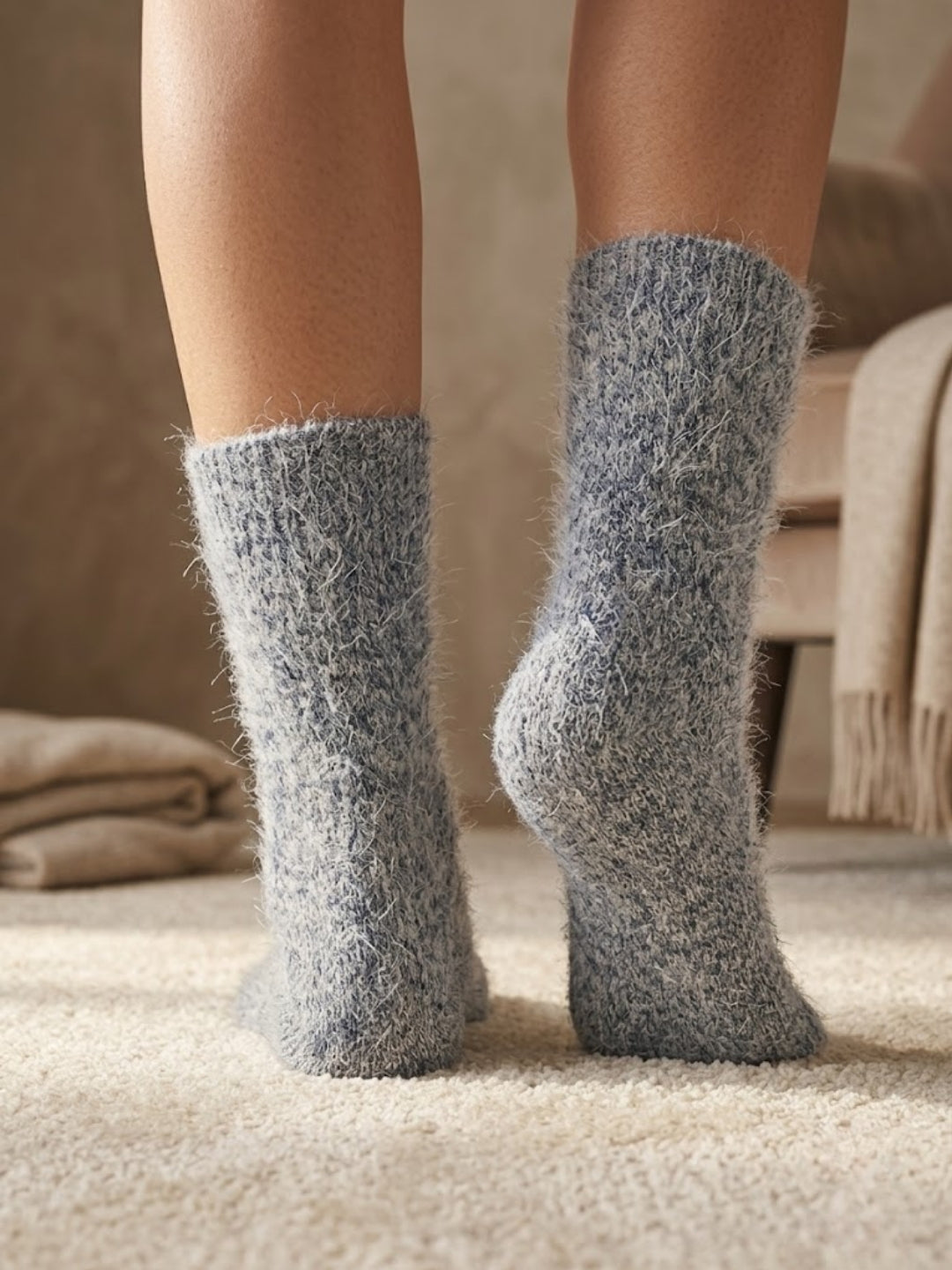 Cdeck Women’s Premium Fuzzy Socks – Soft Warm Winter Socks | Free Size | Dark Grey