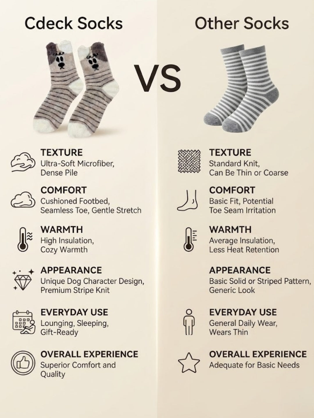 Cdeck Rabbit Hair Wool Socks for Women, 2 Pairs Fuzzy Warm Winter Socks with Cute Animal Face