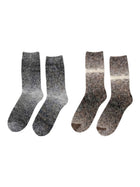 Cdeck Unisex Fuzzy Winter Socks Combo | Soft Warm Plush Socks for Men & Women | Cozy Winter Socks | Free Size | Grey & Brown Beige