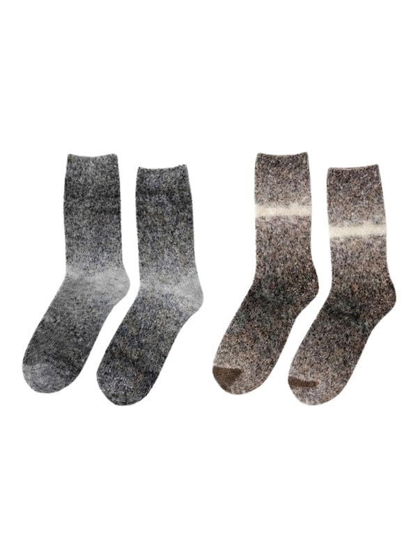 Cdeck Unisex Fuzzy Winter Socks Combo | Soft Warm Plush Socks for Men & Women | Cozy Winter Socks | Free Size | Grey & Brown Beige