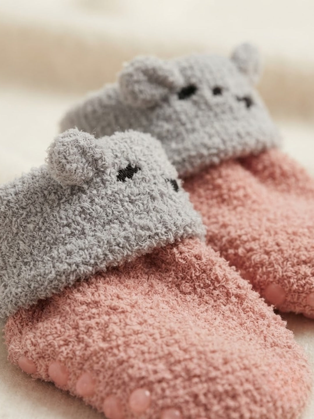 Cdeck Baby Winter Woolen Socks | Soft Rabbit Hair Wool Warm Stretchable Socks with Anti-Skid Sole | 0–4 Years | Pack of 3 | Multicolor