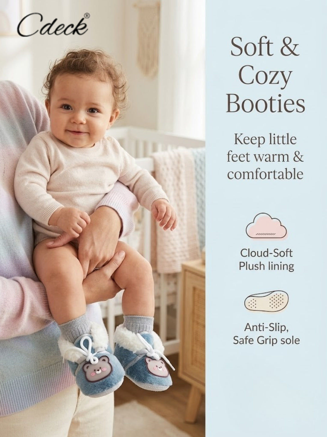 Cdeck Warm Winter Booties for Kids | Soft & Comfortable | 3–18 Months