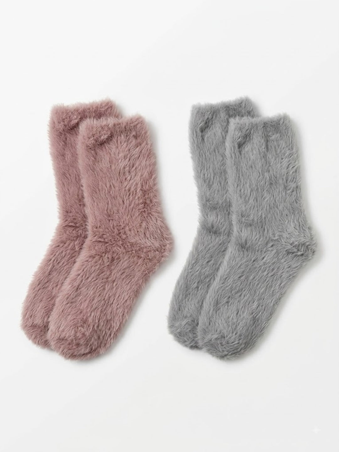 Cdeck Women’s Premium Hair Wool Fuzzy Socks Combo | Soft & Warm Thick Winter Socks | Pink & Grey