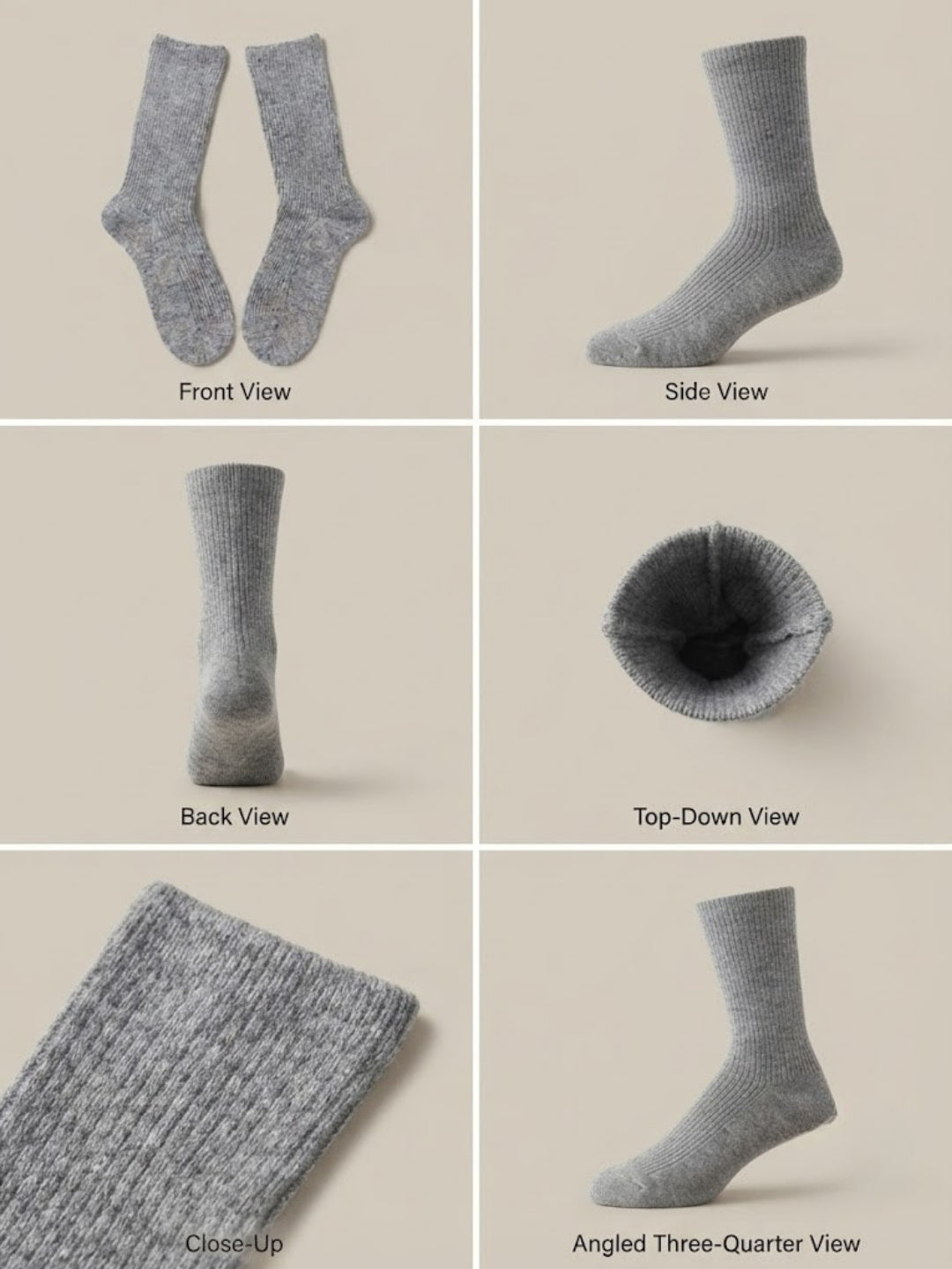 Cdeck Unisex Warm Woolen Socks for Men & Women |  Soft Comfortable Winter Socks | Ribbed Full Length Socks| Grey