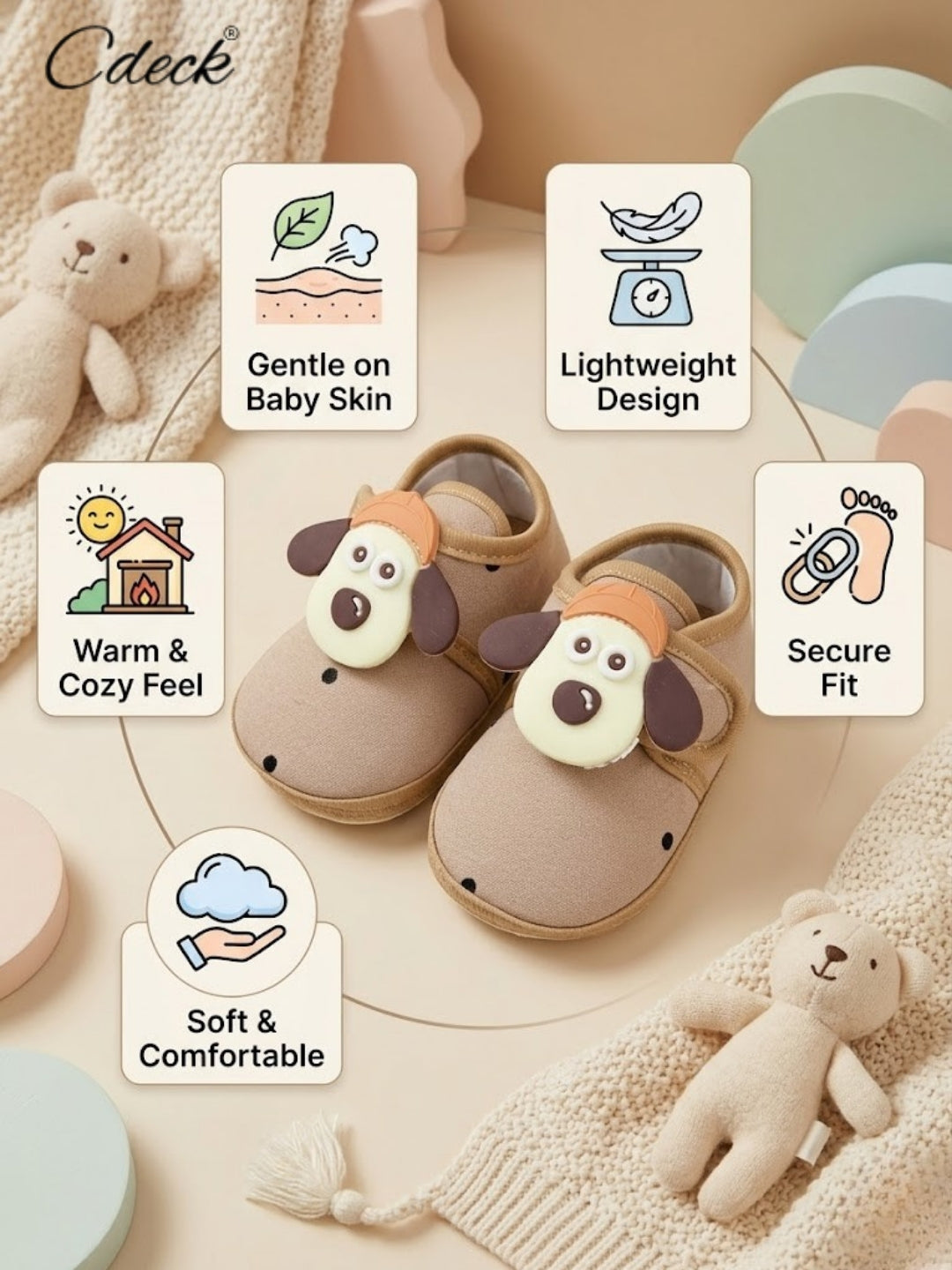 Cdeck Summer Booties for Kids | Soft & Breathable Baby Booties | 3- 18 months