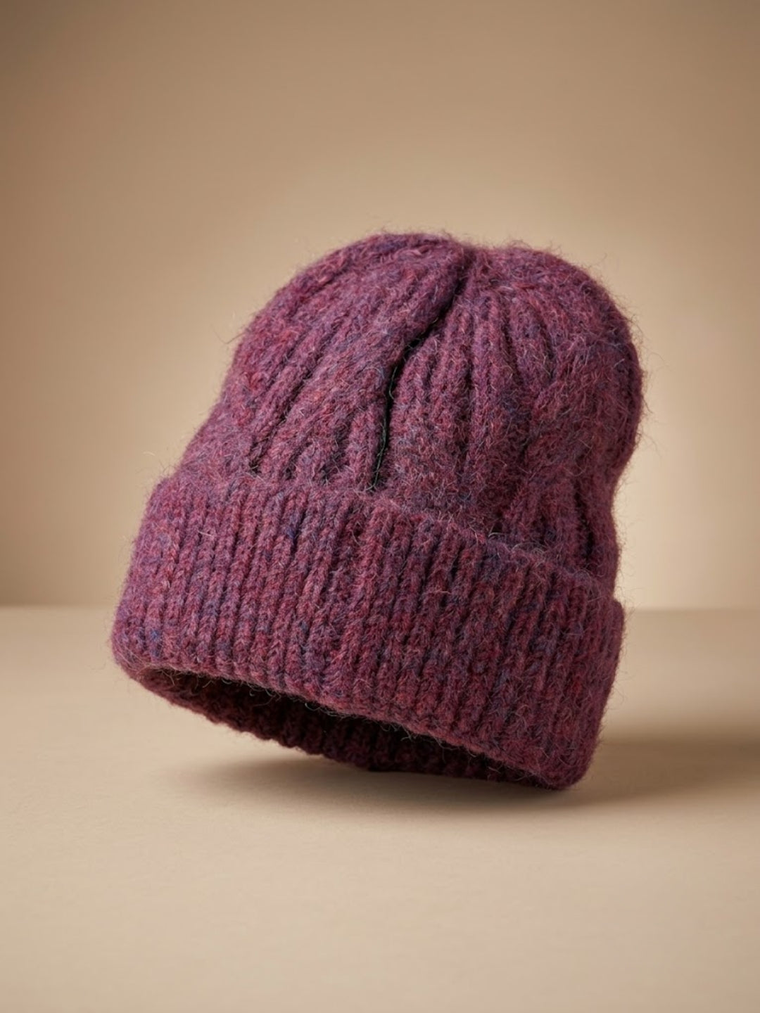 Cdeck Women Woolen Cap | Soft Knitted Winter Beanie for Women | Warm & Stylish Winter Wear | Free Size| Dusty Mauve