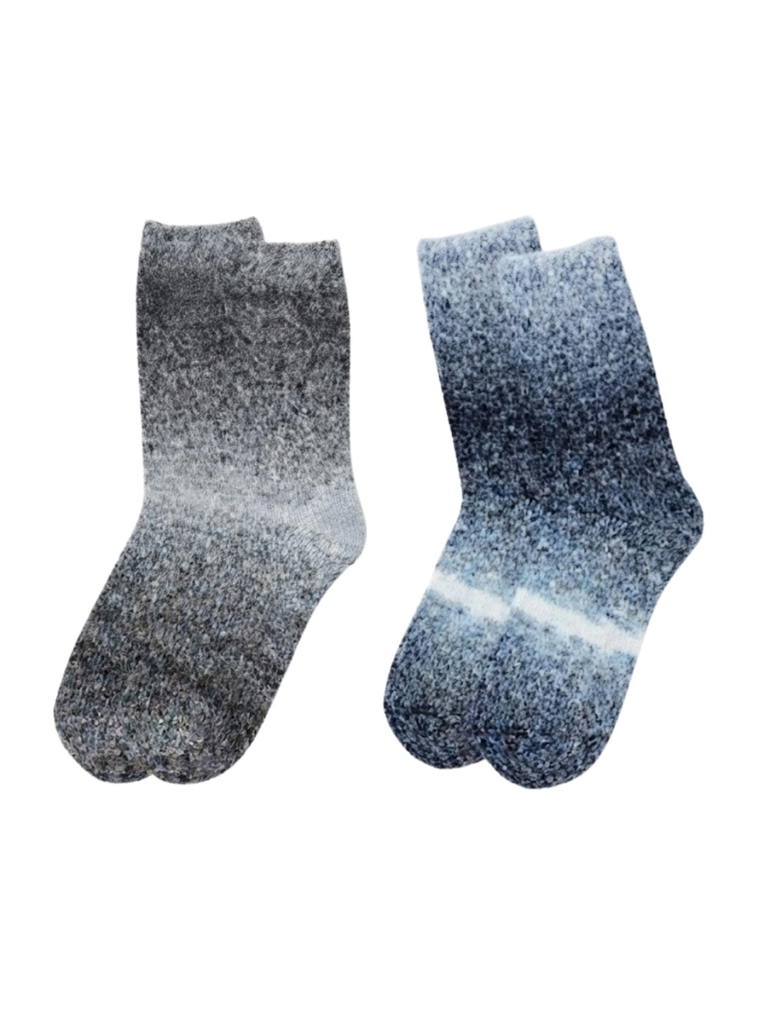Cdeck Unisex Fuzzy Winter Socks Combo –|Soft Warm Plush Socks for Men & Women | Cozy Winter Socks | Free Size | Grey & Blue