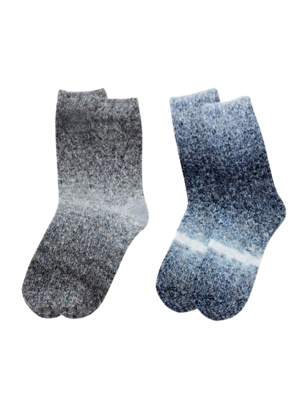 Cdeck Unisex Fuzzy Winter Socks Combo –|Soft Warm Plush Socks for Men & Women | Cozy Winter Socks | Free Size | Grey & Blue