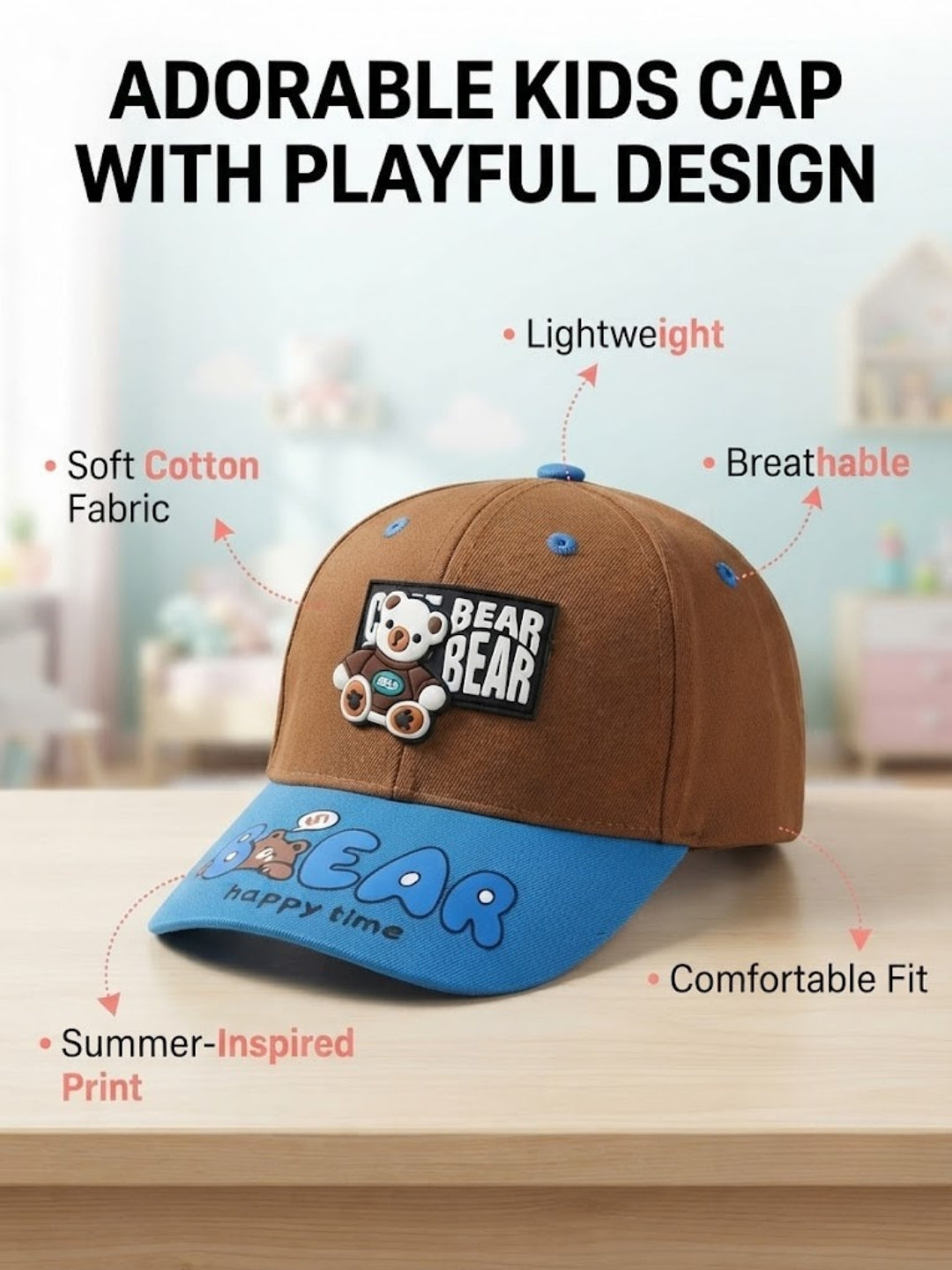 Cdeck Kids Cotton Cap for Boys & Girls