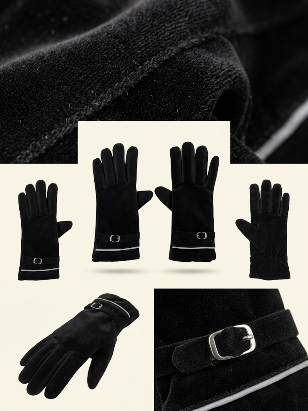 Cdeck Women’s Woolen Gloves | Warm Winter Gloves | Touchscreen Friendly | Free Size | Black