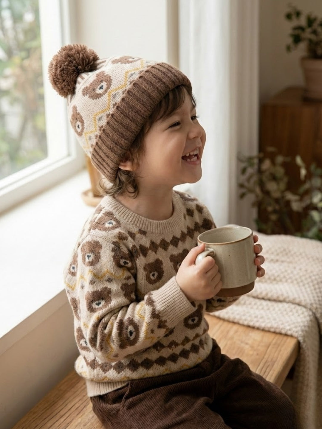 Cdeck Kids Winter Woolen Cap for Boys & Girls | Warm, Soft & Comfortable | 2–4 Years