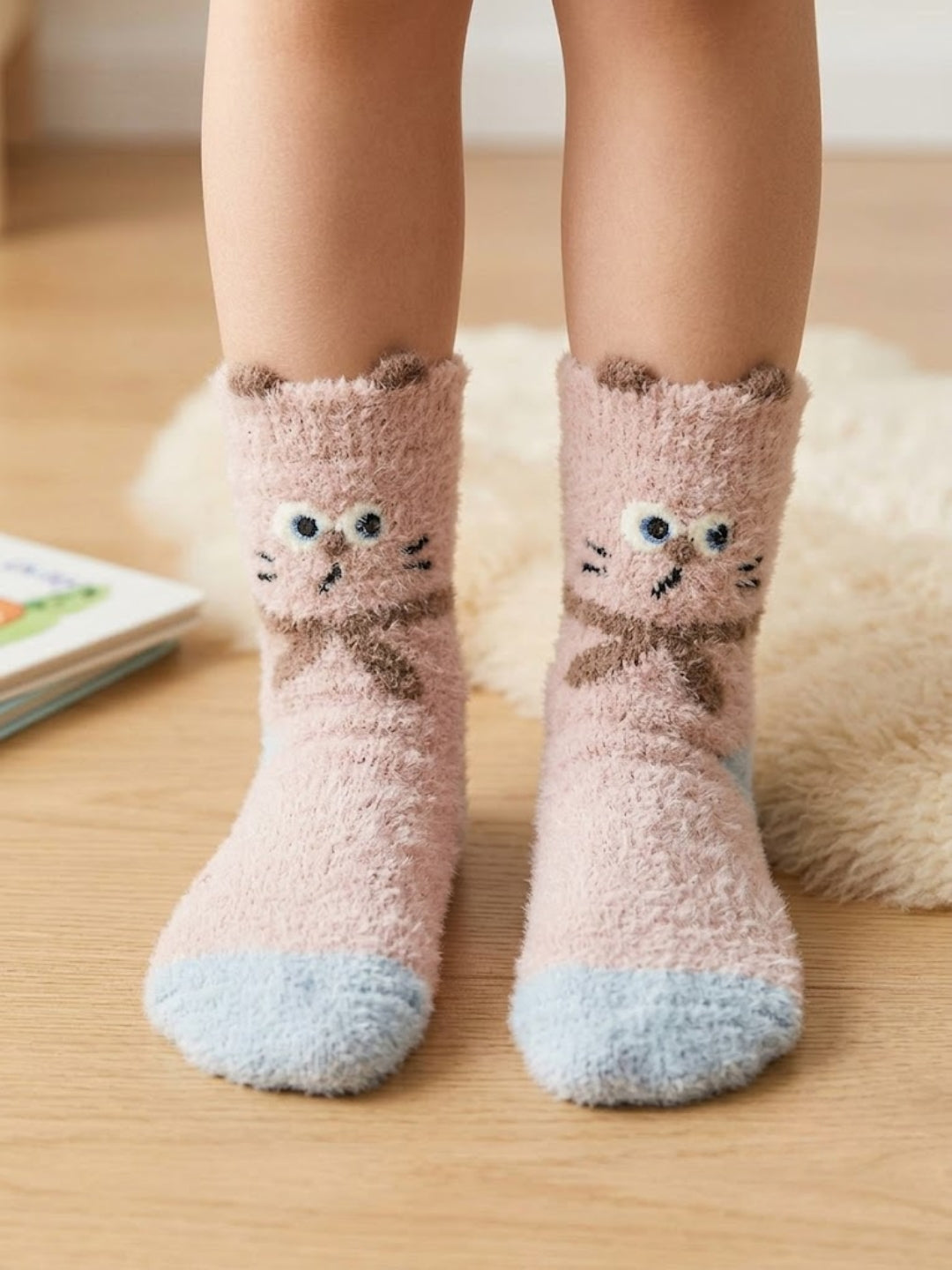 Cdeck Premium Rabbit Wool Winter Socks for Kids | Warm & Soft Fuzzy Socks for Boys & Girls | Age 2–12 Years | Multicolor Pack