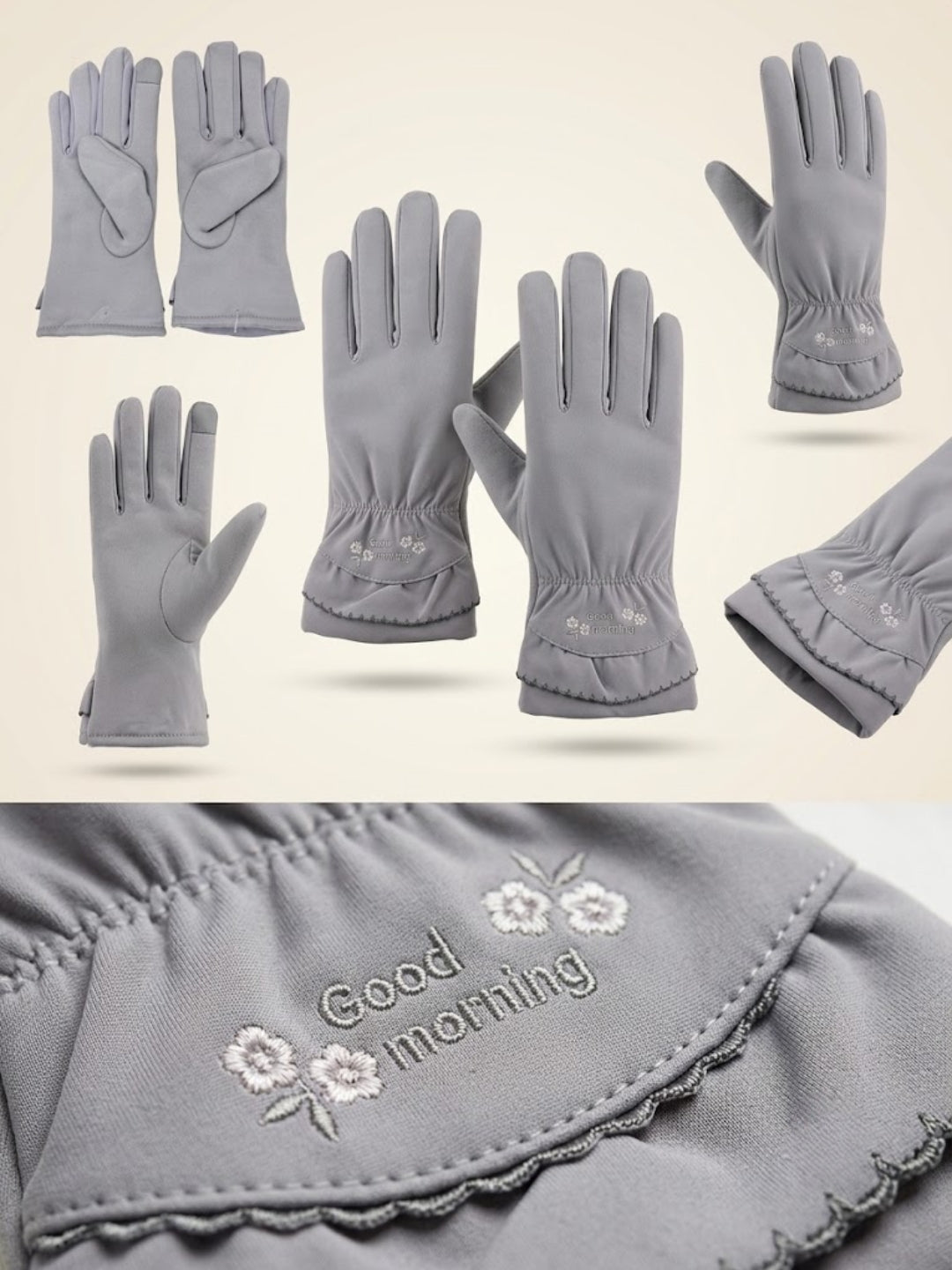 Cdeck Women’s Woolen Gloves | Warm Winter Gloves for Women | Touchscreen Friendly | Free Size | Grey