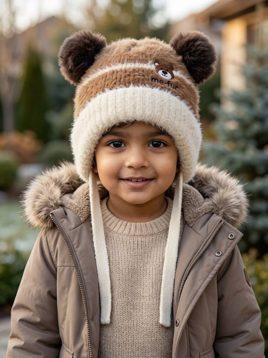 Cdeck Kids Woolen Winter Cap for Boys & Girls | Warm & Comfortable Winter Wear | 2–4 Years | Brown