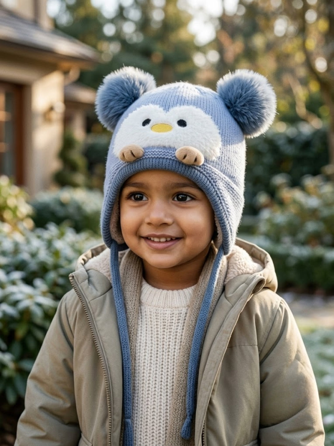 Cdeck Kids Woolen Winter Cap for Boys & Girls | Warm & Comfortable Winter Wear | 2–4 Years |  Blue