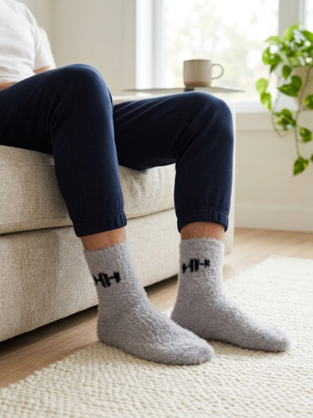 Cdeck Men’s Hair Wool Winter Socks | Single Pair | Soft, Warm & Stretchable | Grey