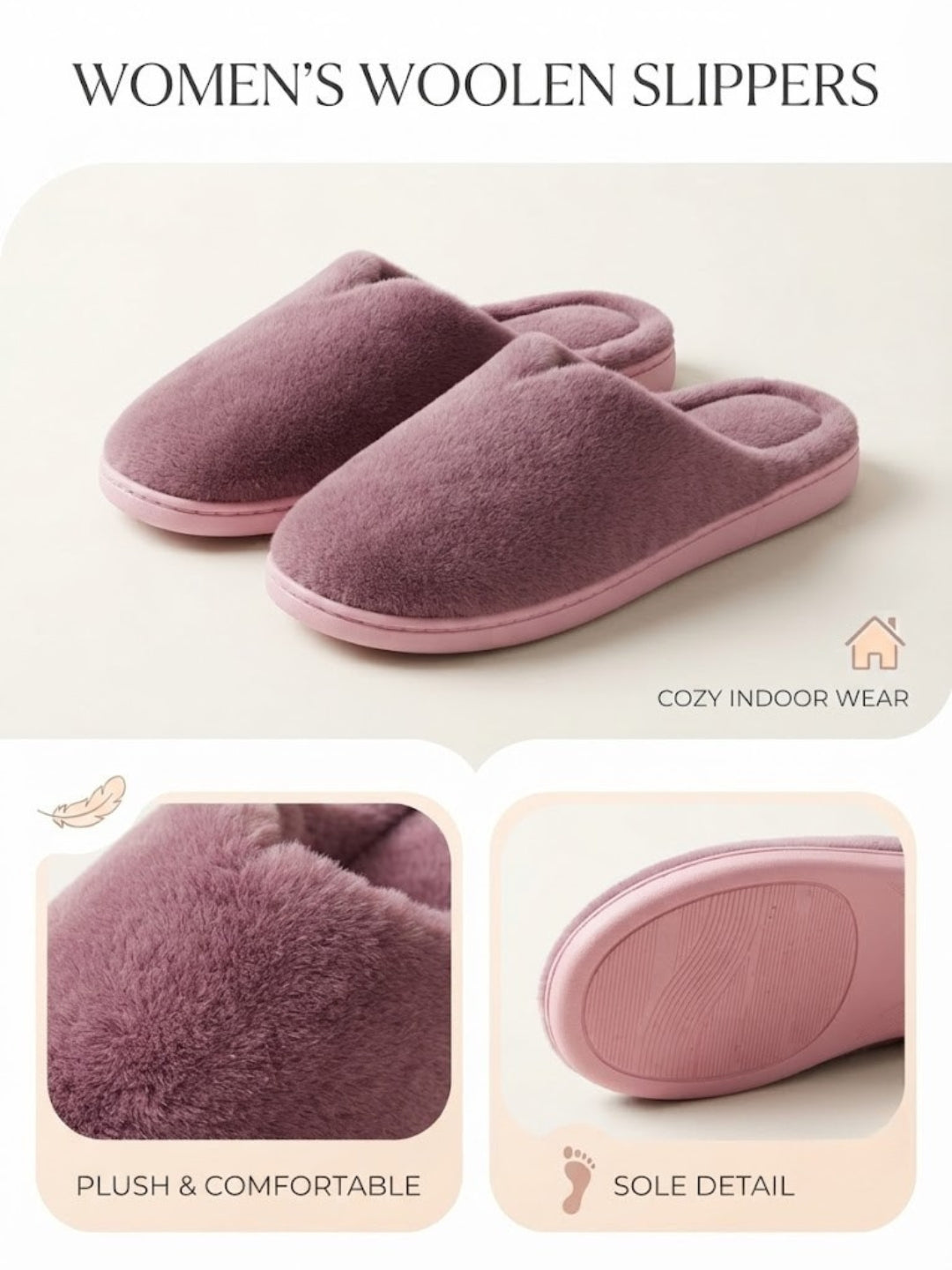 Cdeck Women’s Fuzzy Winter Slippers | Soft Plush  Slippers for Comfort & Warmth | Free Size | Pink