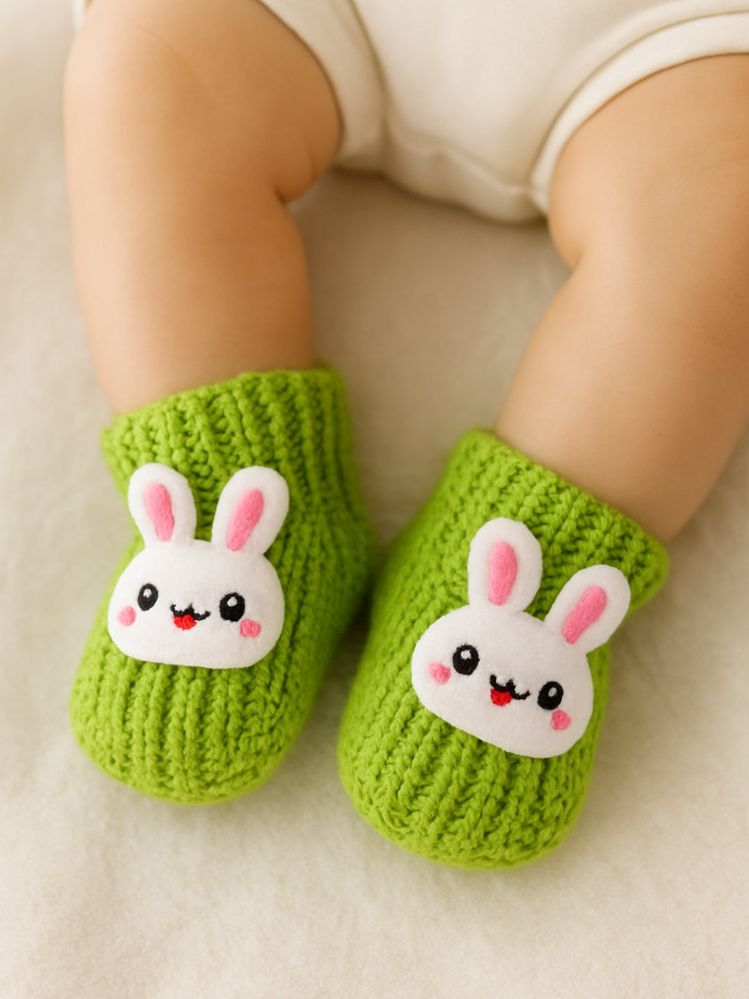 Cdeck Hand Knitted Baby Woolen Booties | Soft, Warm & Comfortable Newborn Footwear | 0–12 Months