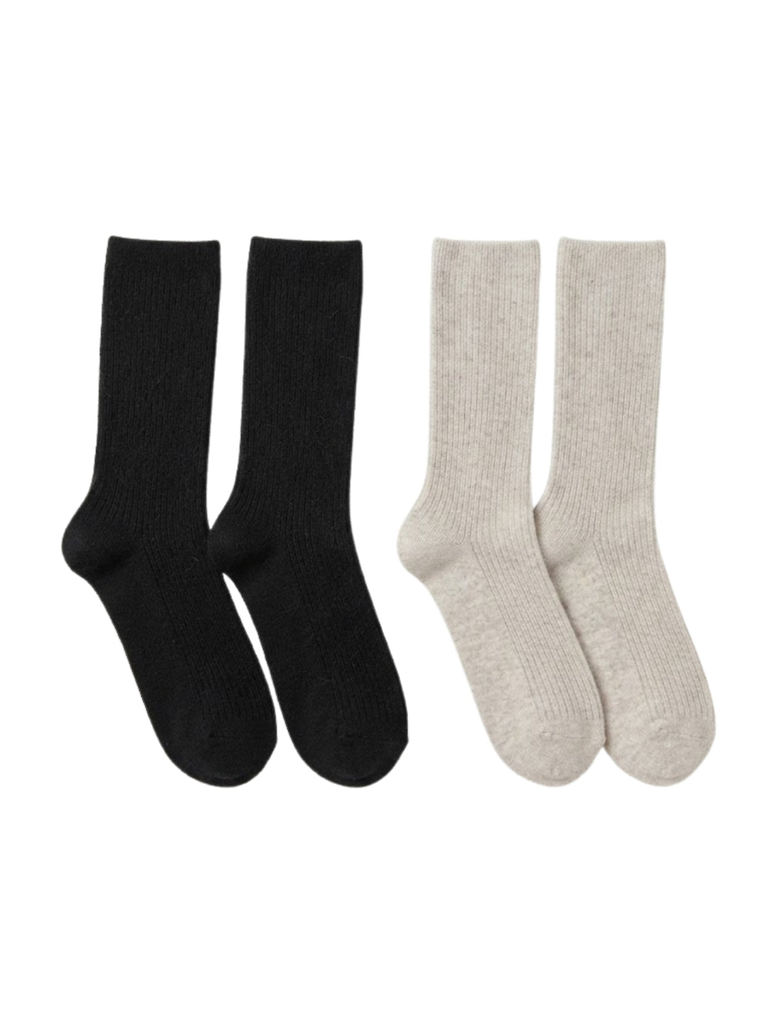 Cdeck Unisex Woolen Winter Socks for Men & Women – Pack of 2 Pairs | Soft Warm Cozy Socks  | Free Size | Black & Beige