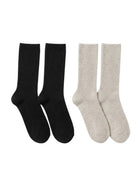 Cdeck Unisex Woolen Winter Socks for Men & Women – Pack of 2 Pairs | Soft Warm Cozy Socks  | Free Size | Black & Beige
