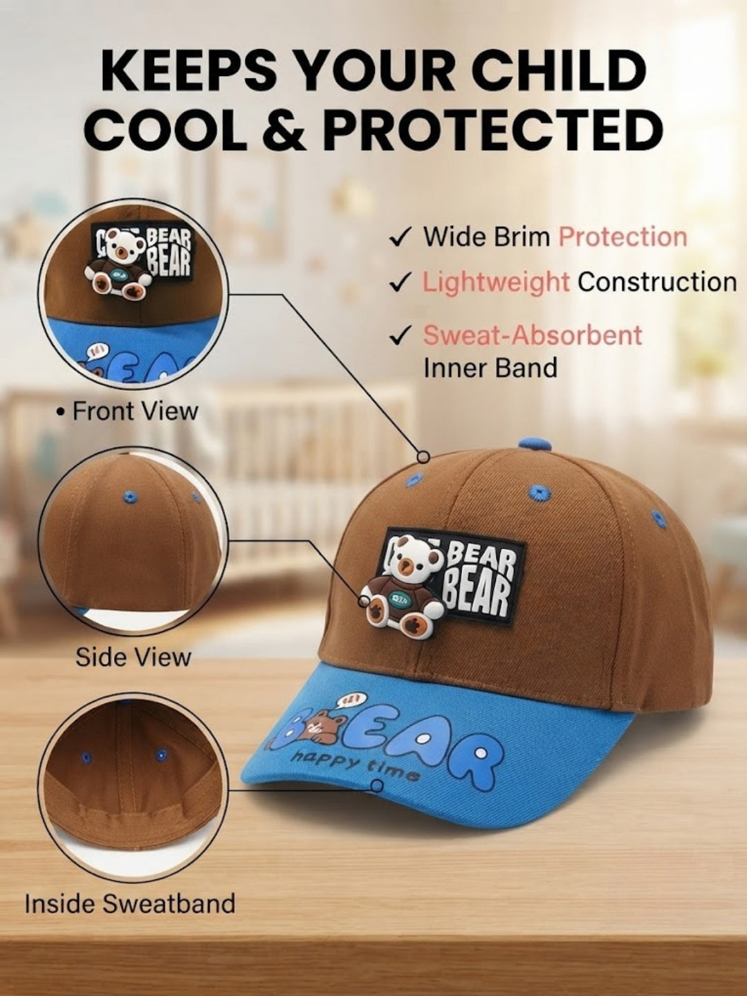 Cdeck Kids Cotton Cap for Boys & Girls