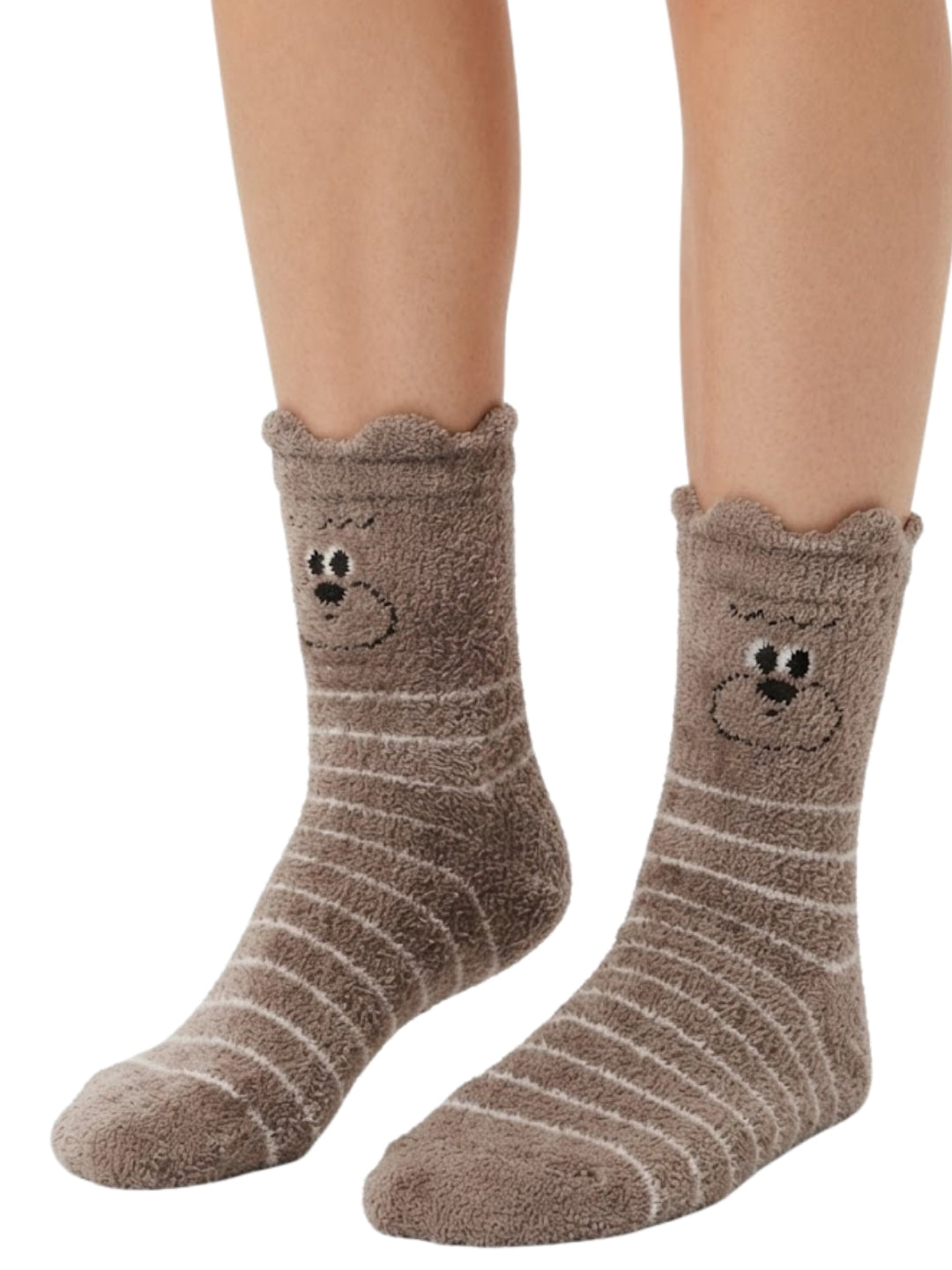 Cdeck Rabbit Hair Wool Socks for Women, Fuzzy Warm Winter Socks with Cute Animal Face