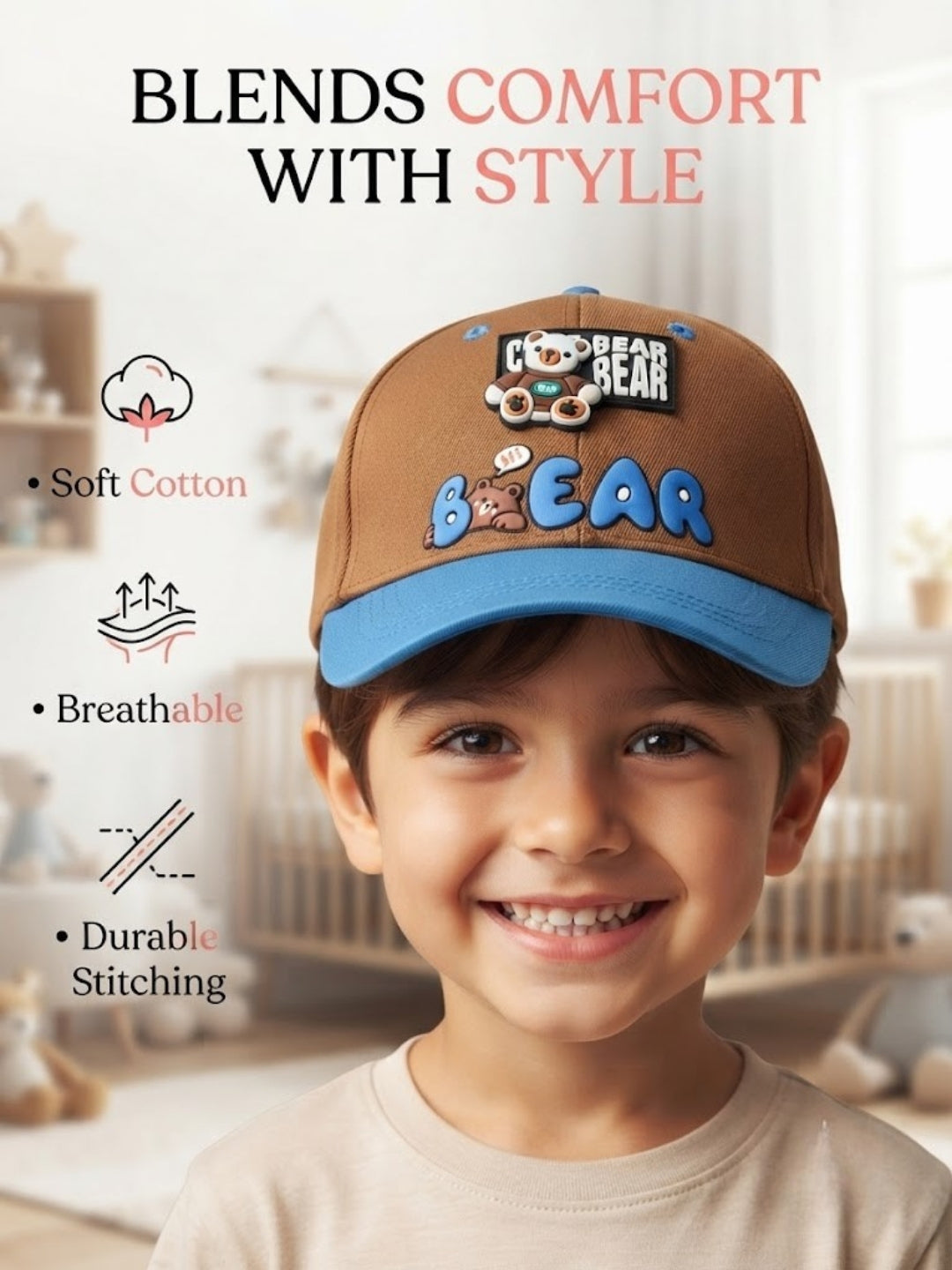 Cdeck Kids Cotton Cap for Boys & Girls