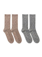 Cdeck Unisex Woolen Winter Socks for Men & Women – Pack of 2 Pairs | Comfortable Cold Weather Daily Wear | Free Size |Taupe & Grey
