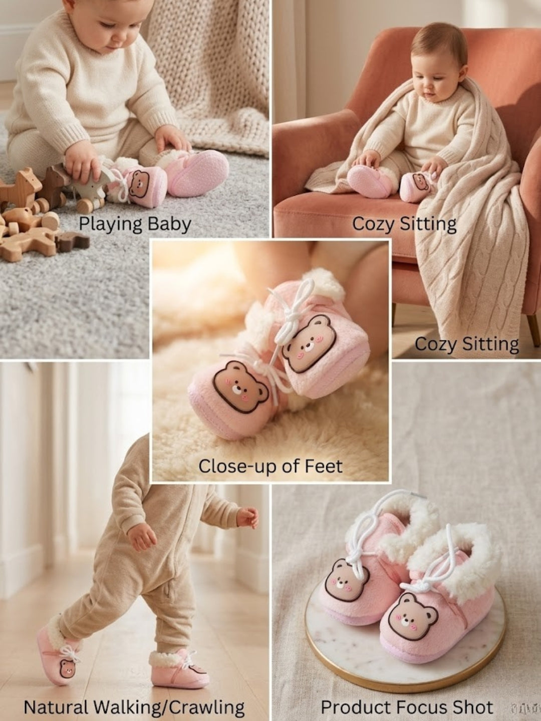 Cdeck Warm Winter Booties for Kids | Soft & Comfortable | 3–18 Months