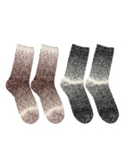 Cdeck Unisex Fuzzy Winter Socks Combo | Soft Warm Plush Socks for Men & Women | Cozy Winter Socks | Free Size | Brown & Grey
