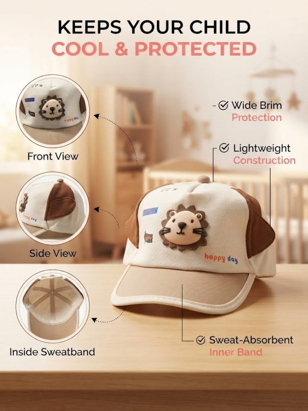 Cdeck Kids Cotton Cap for Boys & Girls