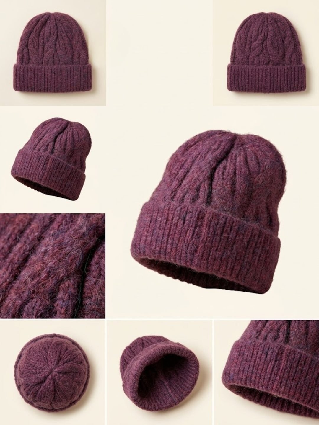 Cdeck Women Woolen Cap | Soft Knitted Winter Beanie for Women | Warm & Stylish Winter Wear | Free Size| Dusty Mauve