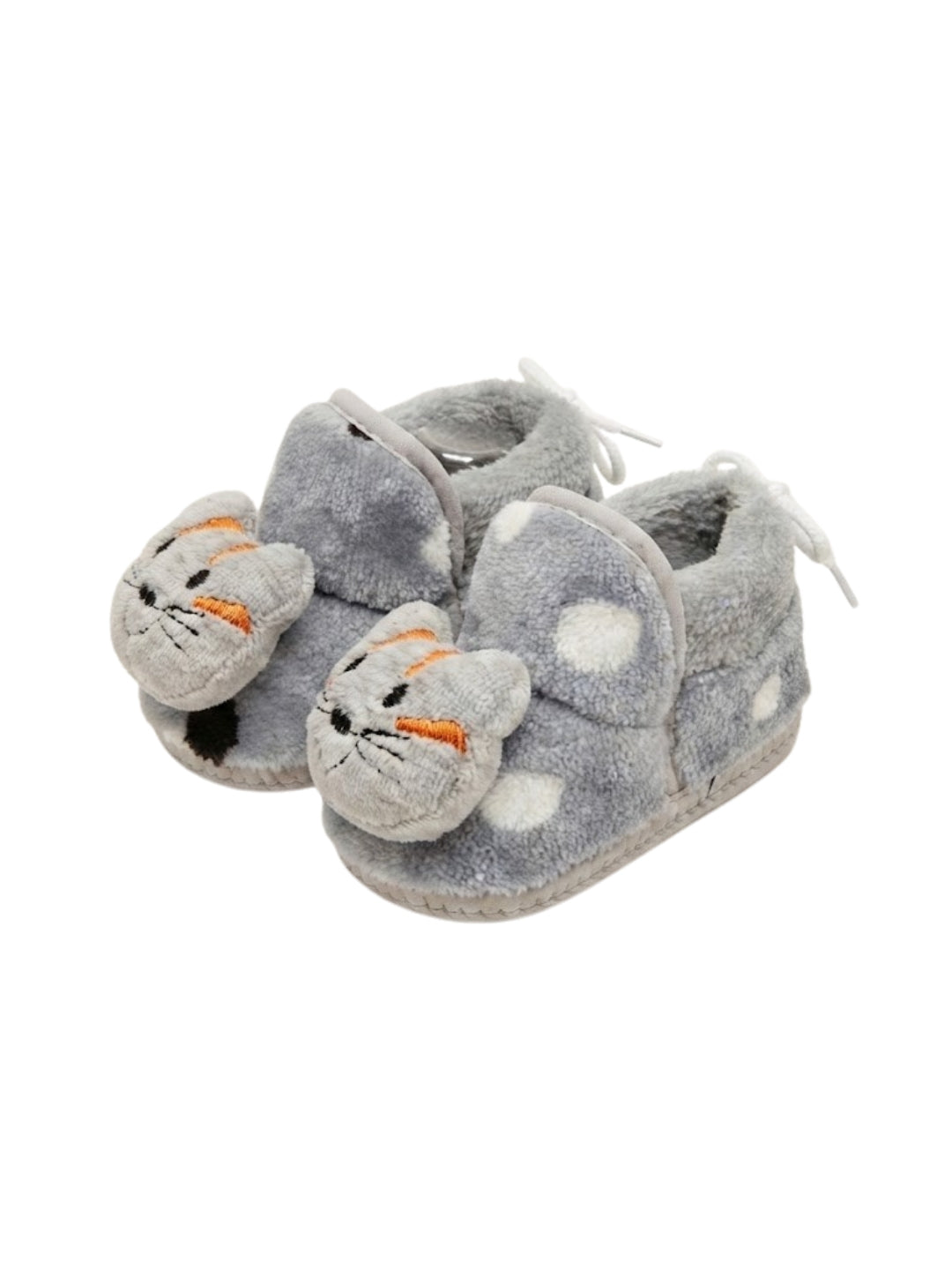 Cdeck Baby Cat Plush Booties for Boys & Girls, Soft Warm Fleece Shoes with Cute Animal Design, 3-9 Months
