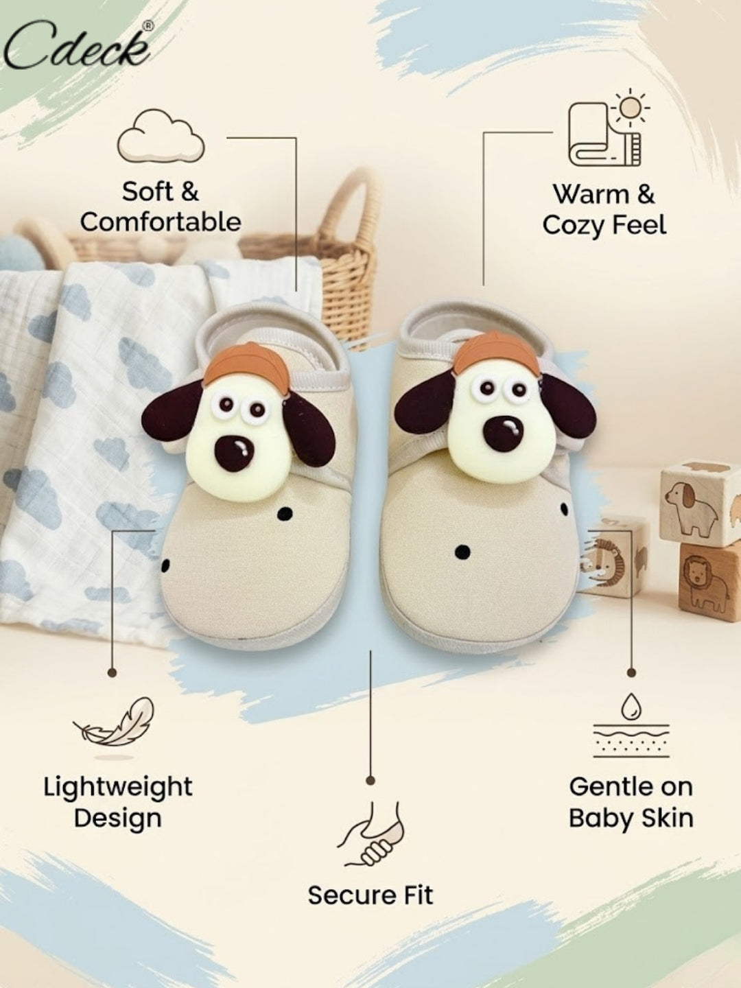 Cdeck Summer Booties for Kids | Soft & Breathable Baby Booties | 3- 18 months