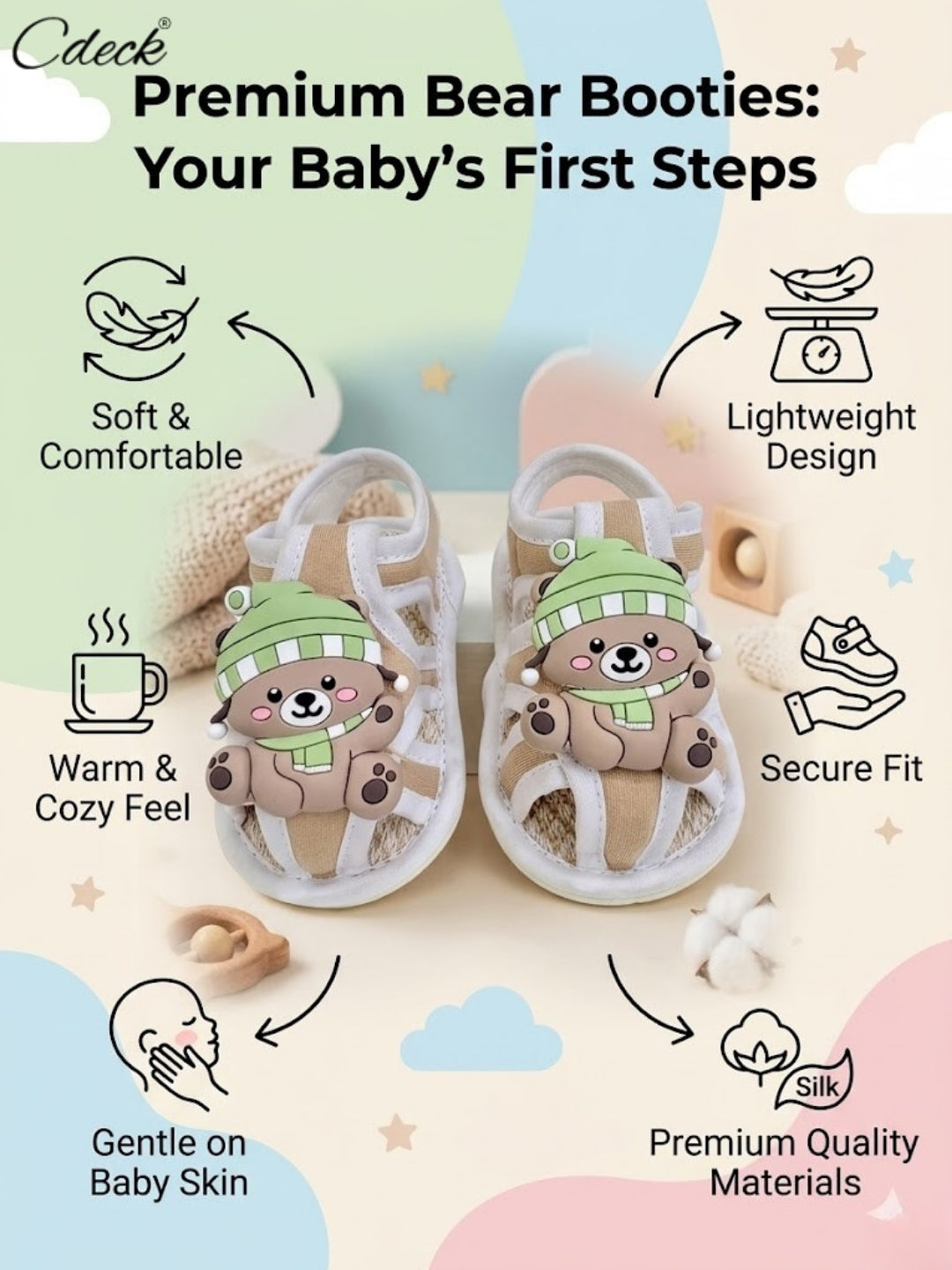 Cdeck Kids Sandals for Girls & Boys | Stylish, Soft & Comfortable | 3-18 months