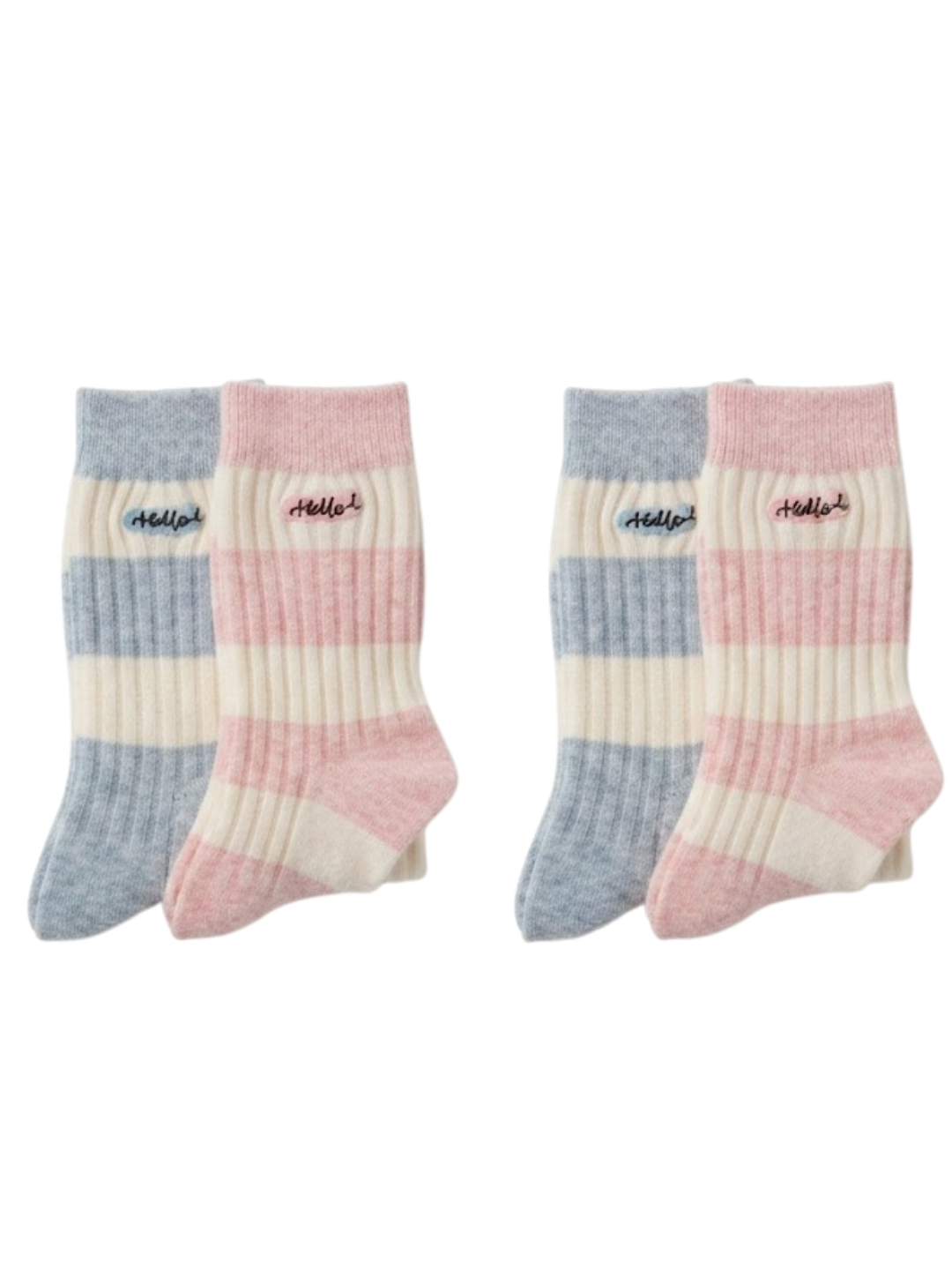 Cdeck Women’s Wool Blend Warm Crew Socks – Stylish Striped Socks Combo