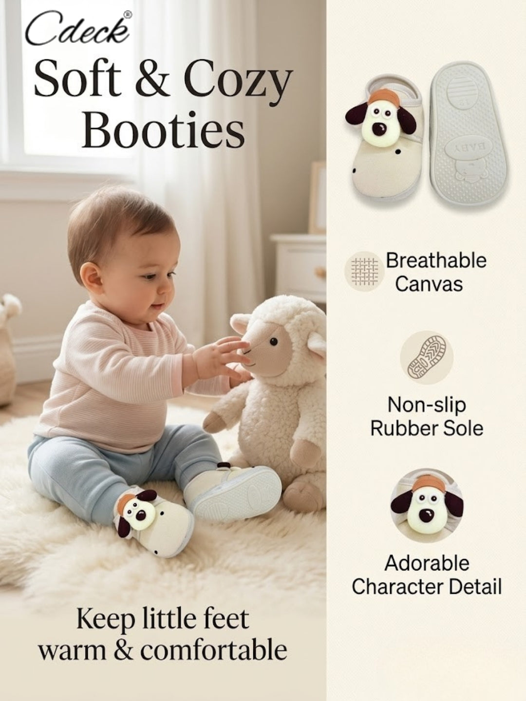 Cdeck Summer Booties for Kids | Soft & Breathable Baby Booties | 3- 18 months