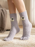Cdeck Women’s Premium Fuzzy Split-Toe Socks –| Cute Bunny Design, Warm Winter Socks | Free Size | Lavender